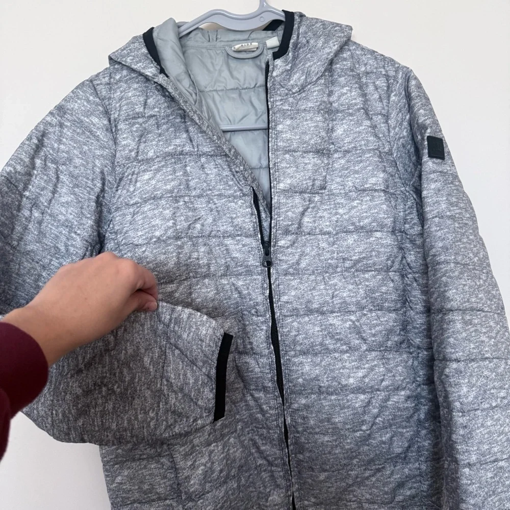 Gap Kids Primaloft Grey Hooded Puffer Lightweight Jacket size Large- Like New